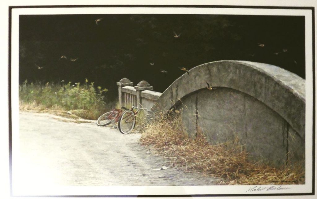 Donation by Robert Bateman to MLHS - At the Bridge print, framed.