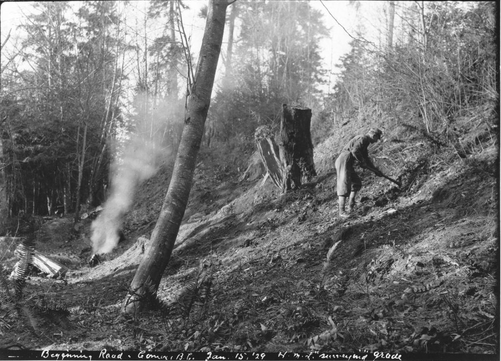 Beginning road to Baybrook, January 1929
