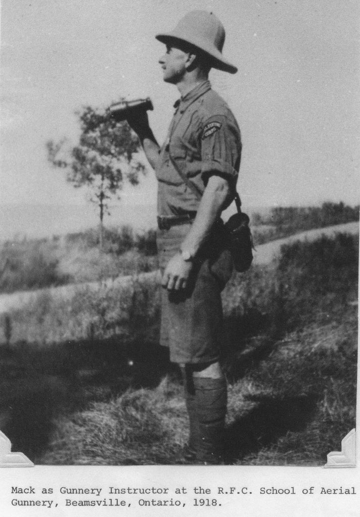 Laing as plane spotter, Ontario, 1918